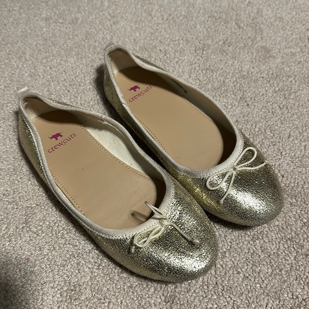 Crewcuts kids gold flats